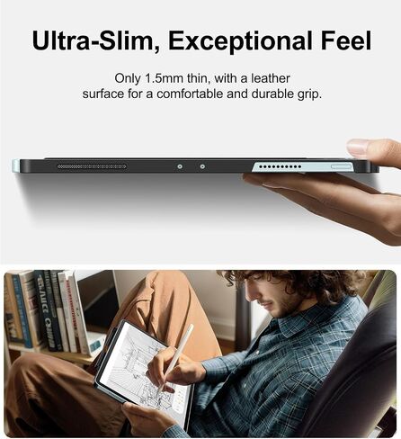 Magic Keyboard Compatible Case for iPad Air 13 inch M4 with Pencil Holder | Slim Cover with Smart Connector for iPad Air 13 M4 2026/M3 2025/M2 2024, Perfect Closure with Smart Keyboard Folio, Black in Saudi Arabia