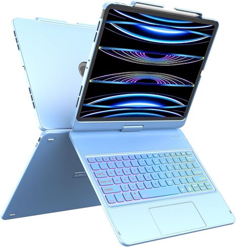 Keyboard Case for iPad Air 13 inch (M4/M3/M2, 2026/2025/2024),iPad Pro 12.9(6th/5th /4th/3rd Gen) ，360° Rotatable for iPad Air 13 Inch Case Keyboard ，Multi-Touch Trackpad，Backlight，Pencil Holder in Saudi Arabia