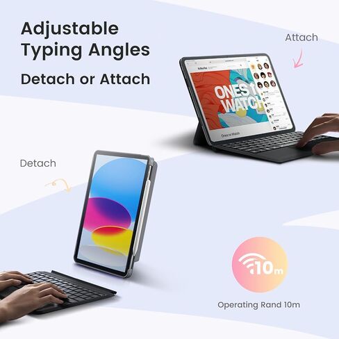Surface Pro Keyboard, 7-Color Backlight, Wireless Magnetic Type Cover | Compatible with Microsoft Surface Pro 7+/7/6/5/4/3, Ultra-Slim Design for Work, Travel and Study in Saudi Arabia