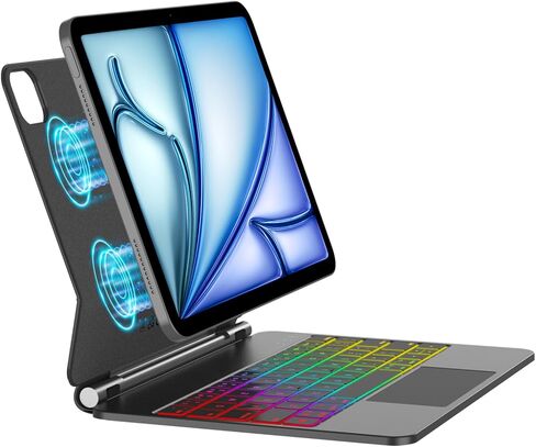 HOTLIFE Magic Keyboard Case for iPad Air 11-inch (M4 2026/M3 2025/M2 2024) | iPad Pro 11 inch (1st/2nd/3rd/4th Gen),Backlight ,Magnetic Keyboard Case with Multi-Touch Trackpad for Air 10.9 5th/4th Gen in Saudi Arabia