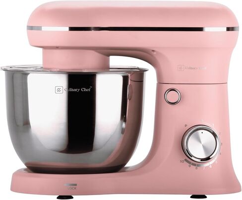CULINARY CHEF Retro Electric Stand Mixer, 4.75 Quart / 4.5L, 8 Speeds with Whisk, Dough Hook, Flat Beater Attachments, Splash Guard (RED) in Saudi Arabia