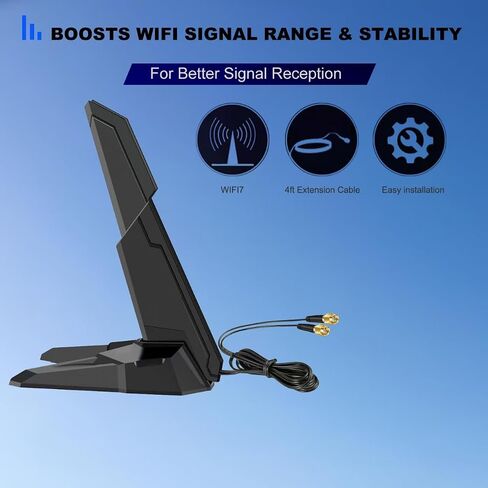 WiFi 6E WiFi 7 Tri-Band Performance RP-SMA Connector Antenna for MSI MAG B550/ B550M-VC/ B550M PRO-VDH/MAG B650/ PRO B650M-A/ B760/ PRO B760-P/MAG B760M/ Z790/ PRO Z790-A MAX Gaming Motherboard in Saudi Arabia