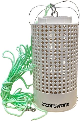 Bait Cage for Fishing, Chum Bucket & Bait Barrel, PVC Fish Chum Cage with 316 Stainless Steel, Bait Bucket for Saltwater Fishing, 360° Water Flow, Indestructible with 32Feet Glow Rope in Saudi Arabia