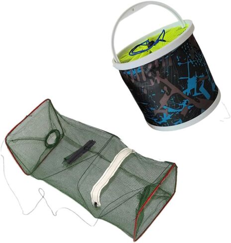 Minnow Trap & Bait Bucket Set Fishing Kit Fish Catching Tools for Kids in Saudi Arabia
