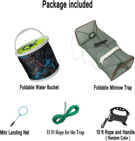 Minnow Trap & Bait Bucket Set Fishing Kit Fish Catching Tools for Kids in Saudi Arabia