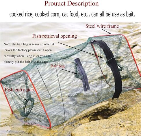Minnow Trap & Bait Bucket Set Fishing Kit Fish Catching Tools for Kids in Saudi Arabia