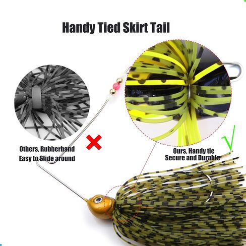 EXAURAFELIS Spinnerbaits Fishing Lures for Bass Fishing Spinner Bait with Skirt Bass Lure Spinner Blades fishingbait Pikelures Trout Lure Salmon Lures Spinnerbait Buzzbait Swimbait in Kuwait
