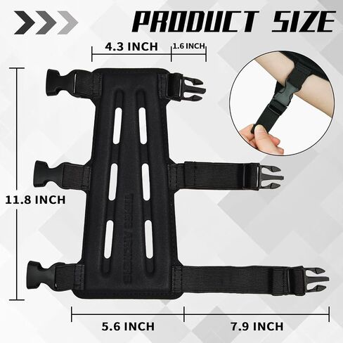 Forearm Guard - Full Coverage Archery Arm Guard with Vented Design in Thermo-Shaped EVA Foam, Arm Protector with Adjustable Elastic Straps with Quick-Release Buckles (L) in Saudi Arabia