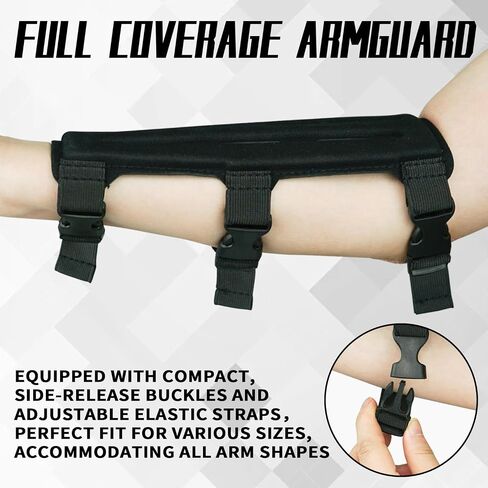 Forearm Guard - Full Coverage Archery Arm Guard with Vented Design in Thermo-Shaped EVA Foam, Arm Protector with Adjustable Elastic Straps with Quick-Release Buckles (L) in Saudi Arabia