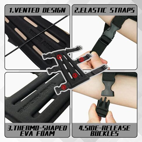 Forearm Guard - Full Coverage Archery Arm Guard with Vented Design in Thermo-Shaped EVA Foam, Arm Protector with Adjustable Elastic Straps with Quick-Release Buckles (L) in Saudi Arabia