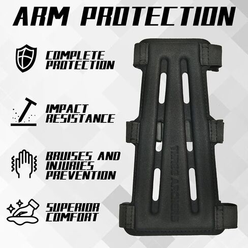 Forearm Guard - Full Coverage Archery Arm Guard with Vented Design in Thermo-Shaped EVA Foam, Arm Protector with Adjustable Elastic Straps with Quick-Release Buckles (L) in Saudi Arabia