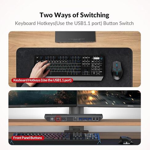 AV Access KVM Switch 2 Monitors 2 Computers, 4 USB, EDID, Hotkey Switch in Kuwait