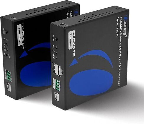 OREI 4K KVM HDMI Extender Over IP CAT6 4K@60Hz One to Many Upto 400 Feet, 2 USB 1.1 Loop Out - Send to Multiple Location Over 1G Switch (UHD-EXM500-KVM) | HDMI Ethernet Extender – HDMI 2.0, 18Gbps, HDCP 2.2, USB KVM, Low Latency, One-to-Many Support, 3.5m in Saudi Arabia