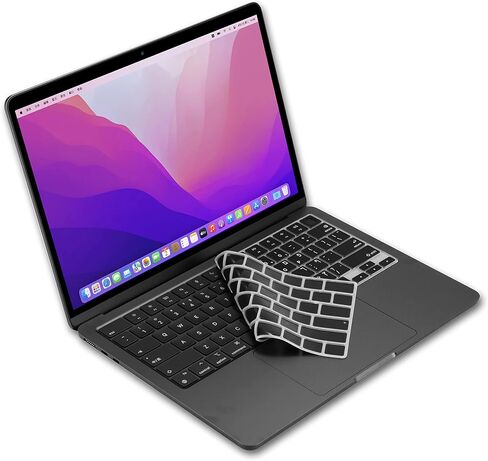 XSKN Hebrew Black US Version Silicone Keyboard Cover for Apple MacBook Air 13/15 inch with M5/M4/M3/M2 Chip and MacBook Neo with A18 Pro Chip in Saudi Arabia