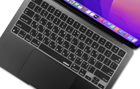 XSKN Hebrew Black US Version Silicone Keyboard Cover for Apple MacBook Air 13/15 inch with M5/M4/M3/M2 Chip and MacBook Neo with A18 Pro Chip in Saudi Arabia