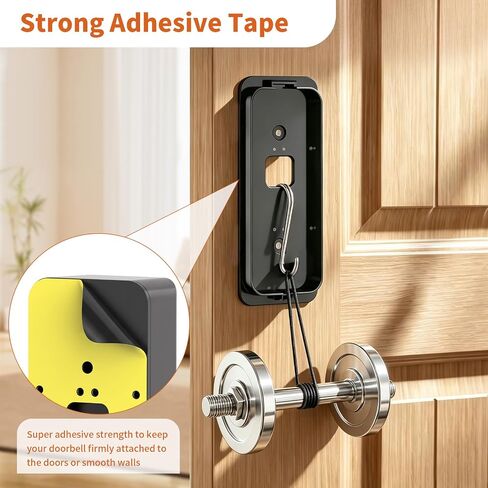No Drill Doorbell Mount Compatible with Blink Battery Doorbell 2K+, Anti-Theft Doorbell Holder for Apartment Door, Full Cover Adhesive Mounting Bracket Accessories for Home in Saudi Arabia