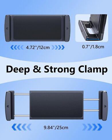 Tablet Holder Clamp Mount Replacement with 17mm Ball Joint Socket | Clip Holder for 4.7"-12.9" Tablet/iPad/Switch/iPhone, Ball Hole Compatible with Diameter of 0.669 inch / 17mm Ball Head in Kuwait