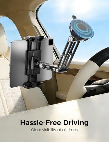 حامل الكمبيوتر اللوحي OHLPRO للوحة قيادة السيارة [حامل كأس الشفط] مكتب جدار الزجاج الأمامي، حامل قابل للتعديل لهاتف iPad mini Air Pro Galaxy Tab S9 مقاس 5-13 بوصة - ملحقات الشاحنات شديدة التحمل (ذراع ألومنيوم 9.6 بوصة) in Kuwait