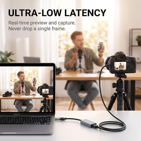 ezcap Video Capture Card, 4K60 Input HDMI to USB 3.0, 1080P60FPS/2K30FPS | Capture Card for Streaming Gaming, Low Latency, Plug and Play with Type-C/A, Compatible with PC Mac, OBS, Switch2 Xbox PS5/4 in Saudi Arabia