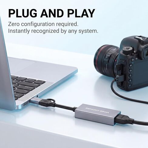 ezcap Video Capture Card, 4K60 Input HDMI to USB 3.0, 1080P60FPS/2K30FPS | Capture Card for Streaming Gaming, Low Latency, Plug and Play with Type-C/A, Compatible with PC Mac, OBS, Switch2 Xbox PS5/4 in Saudi Arabia