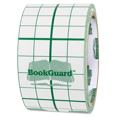 BookGuard Clear Book Tape, 1 Inch x 10 Yards, Matte Vinyl | Archival-Quality Book Repair Tape With Grid Liner for Spines, Hinges, Pages, Libraries and Schools. Made in USA in Kuwait