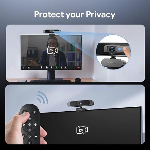 DEPSTECH 4K Webcam, Ultra HD 1/2.55'' Sony Sensor 3X Digital Zoom Autofocus | Dual Noise-Canceling Microphones, Remote Control, 80° FOV, Streaming Webcam for PC Mac Laptop Video Call Zoom Skype Teams in Saudi Arabia