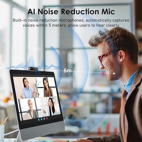 1080P Webcam with Built-in Microphone, W2N Web Cam, Privacy Cover, 75° FOV, Noise Cancellation, Plug & Play Web Camera for Computer, USB Webcam for Pc, Laptop, Desktop, Mac in Kuwait