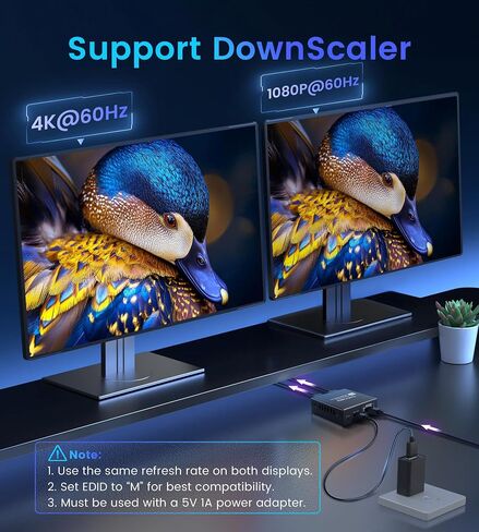 4K@60Hz HDMI Splitter 1 in 2 Out w/ 4ft HDMI Cable, HDMI Audio Splitter for Soundbar, Support Dolby Vision/Atmos 7.1ch, Downscaler 4K/1080P Sync, 1080P@120Hz, 2K@144Hz, Work for Firestick, PS5, Roku in Saudi Arabia