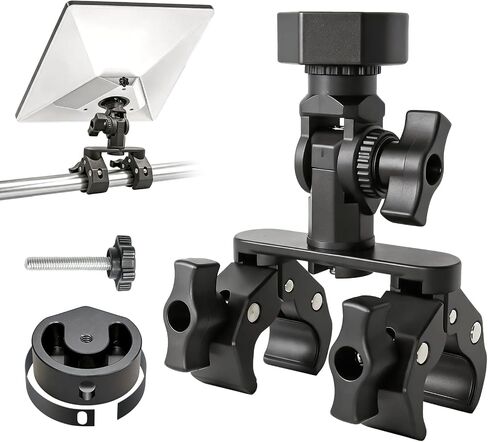 Starlink Mount for Starlink Mini, Dual-Clamp Starlink Mini Pole Mount Kit for RV Ladder & Roof Rack, Lightweight Aluminum & Nylon Starlink Mini RV Mount with 1/4"-20 for Camping Van Boat in Saudi Arabia