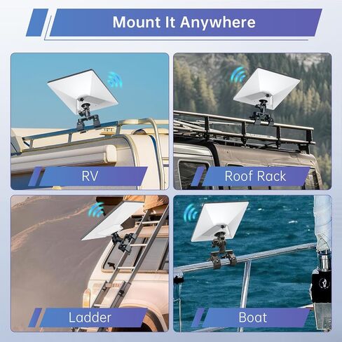 Starlink Mount for Starlink Mini, Dual-Clamp Starlink Mini Pole Mount Kit for RV Ladder & Roof Rack, Lightweight Aluminum & Nylon Starlink Mini RV Mount with 1/4"-20 for Camping Van Boat in Saudi Arabia