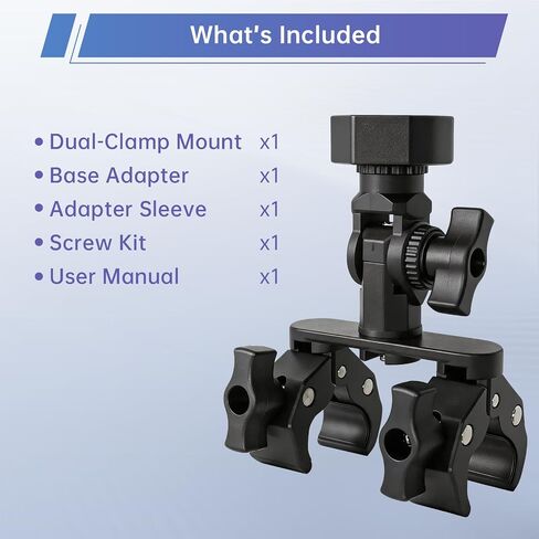 Starlink Mount for Starlink Mini, Dual-Clamp Starlink Mini Pole Mount Kit for RV Ladder & Roof Rack, Lightweight Aluminum & Nylon Starlink Mini RV Mount with 1/4"-20 for Camping Van Boat in Saudi Arabia