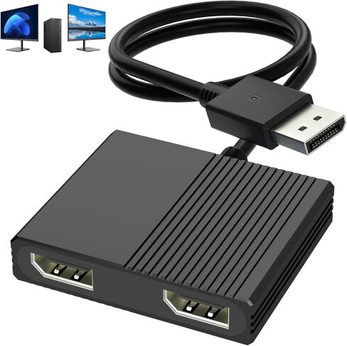 Displayport MST Hub, 4K@120Hz Display Port Splitter for Dual Monitors, DP to Dual DP Adapter 1 in 2 Out, DisplayPort Splitter Extended Display, Monitor Splitter for Laptop, Desktop, Graphics Card in Saudi Arabia