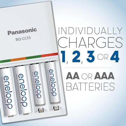 حزمة الطاقة Eneloop Panasonic K-KJ55MBS66A؛ 6AA، 6AAA، وبطارية متقدمة شاحن سريع لمدة 3 ساعات in Kuwait