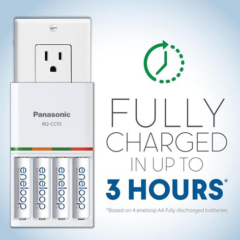 حزمة الطاقة Eneloop Panasonic K-KJ55MBS66A؛ 6AA، 6AAA، وبطارية متقدمة شاحن سريع لمدة 3 ساعات in Kuwait