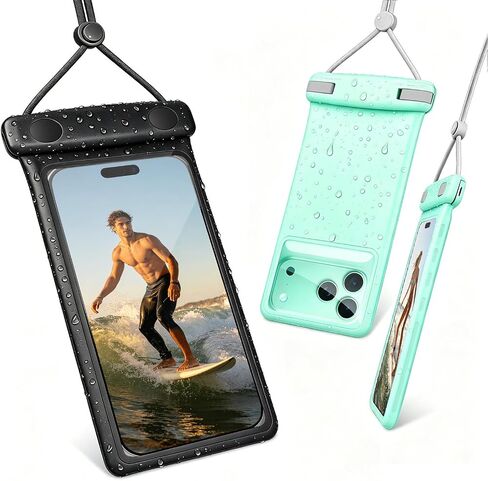 wellhouse 3D Waterproof Phone Pouch with Lanyard,Premium TPU100FT Deep Waterproof Phone Case for iPhone 17 16 15 14 13 12 Pro Max XS Samsung,Snorkeling, Surfing, Kayaking,Skiing,Hot Springs in Kuwait