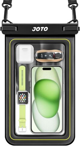 JOTO [IP68 Floatable Large Floating Waterproof Phone Pouch Up to 10", Underwater Phone Case Cellphone Dry Bag for iPhone 17 16 15 14 13 12 11 Pro Max Xs Max XR X 8 7 Plus SE/Galaxy S24 S23 S22 -Black in Saudi Arabia