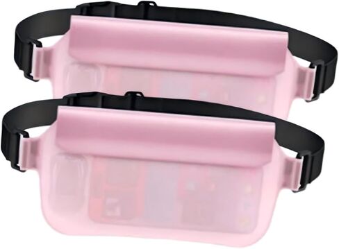 2 Pack Waterproof Fanny Pack, IPX8 Certified Dry Bag Pouch for Beach, Kayaking, Swimming, Cruise Essentials, Compatible with most mobile phone models, Passport, Travel Accessories (Black) in Saudi Arabia