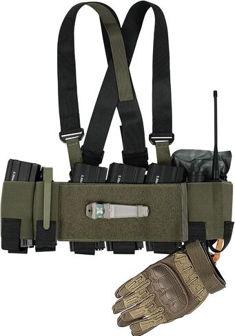 Low-Vis Chest Harness,Lightweight Elastic Rig Cummerbund | 500D nylon, 9 elastic pockets, X shoulder harness, concealled carry in Saudi Arabia