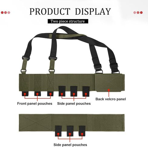 Low-Vis Chest Harness,Lightweight Elastic Rig Cummerbund | 500D nylon, 9 elastic pockets, X shoulder harness, concealled carry in Saudi Arabia
