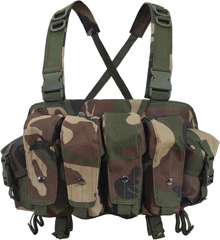 Tactical Chest Rig for Airsoft - AK Chest Rig -Adjustable Tactical Outdoor Hunting Chest Rig with Mag Pouches in Saudi Arabia