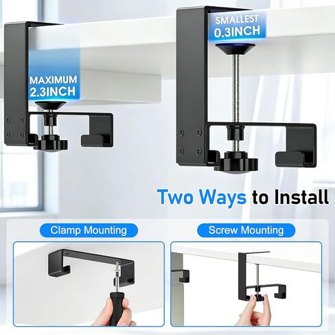 36" Under Desk Cable Management Tray, No-Drill Clamp-On Under Desk Cord Management for Desk, Anti-Sag Fabric Wire Management for Power Strips, Cable Raceways Tray Cord Hiders for Office/Home (Black) in Saudi Arabia