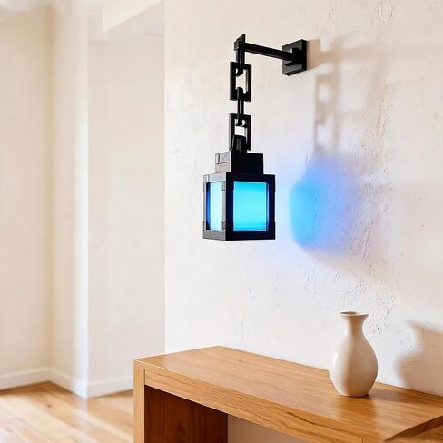 Neioaas Pixelated Lantern Night Light-16 Color Hanging Lantern Lamp | Rechargeable LED Wall and Table Decoration for Boys, Girls, and Adults, Playroom and Bedroom Decoration in Kuwait
