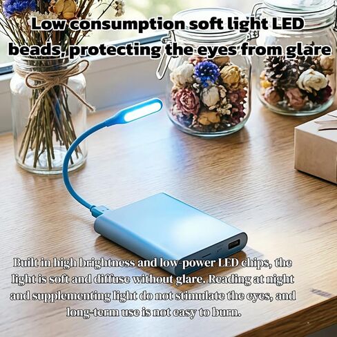 مصباح LED USB، 5 قطع ضوء قراءة مرن صغير، مصباح LED للعناية بالعين للوحة مفاتيح الكمبيوتر المحمول، والكتب، والإضاءة الليلية، ومصباح USB محمول من النوع A متوافق مع الكمبيوتر المحمول، وسطح المكتب، وبنك الطاقة in Kuwait