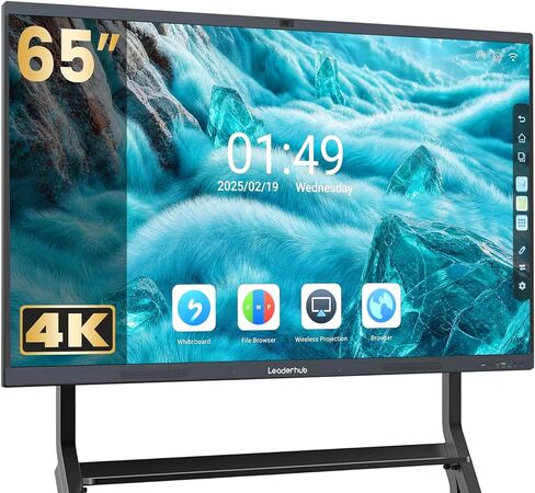 65" 4K Electronic Interactive Whiteboard Smart Board for Classroom & Office | MUSE Design Award, AI Sound Tracking,8+128GB, 2x16W Speakers, Google Play, Multi-Device Casting in Saudi Arabia