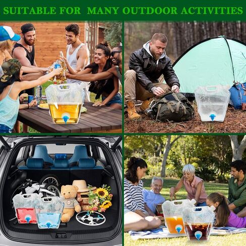 Cooltto Premium Collapsible Water Container Bag, BPA Free Food Grade | Clear Plastic Storage Jug, No-Leak Freezable Fold-able Water Bottle for Camping, Hiking, Backpacking, Emergency in Saudi Arabia