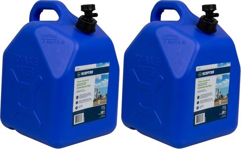Scepter Flow Control 5 Gal Water Jug w/Spigot, 18.8L Leak-Proof Water Can | Blue Leak-Proof Heavy Duty Water Can for Camping Supplies, Storage, Hurricanes and More, Food Grade, BPA Free Container in Saudi Arabia