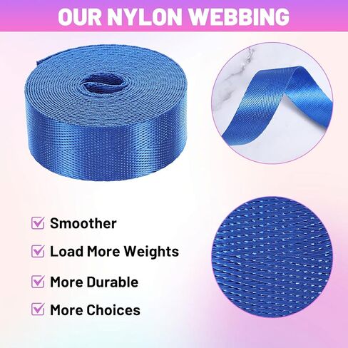 24 Rolls Nylon Webbing Straps, 1 Inch Wide Webbing Strap, 3.3 Yard 24 Assorted Color Pack for DIY Crafts, Bag Making, Backpack Straps, Pet Collars, Gear Repair & Hammock Ties in Saudi Arabia