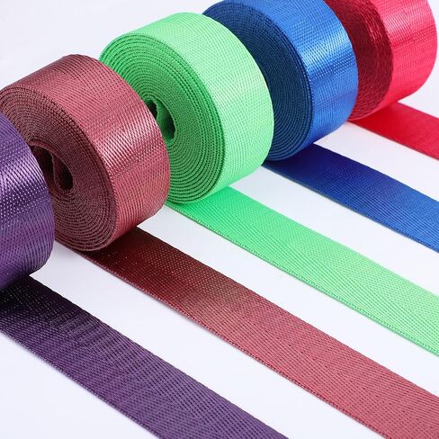 24 Rolls Nylon Webbing Straps, 1 Inch Wide Webbing Strap, 3.3 Yard 24 Assorted Color Pack for DIY Crafts, Bag Making, Backpack Straps, Pet Collars, Gear Repair & Hammock Ties in Saudi Arabia