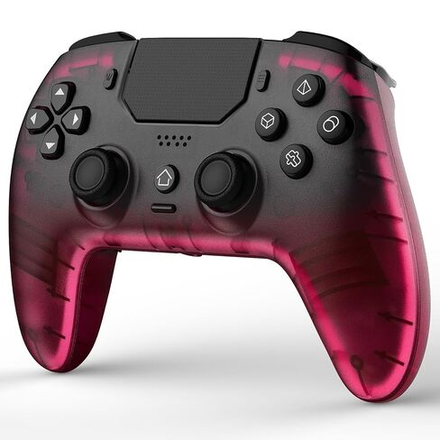 BETMI Wireless Controller for PS-5, Pro/Slim/PC (Black/Hot Pink/Clear) | Hall Effect Joystick & Trigger/Macro/Turbo/RGB Light/3.5mm TRRS Audio Jack/Speaker/Mic/Mute Button/6-Axis Gyro/Dual Vibration in Saudi Arabia
