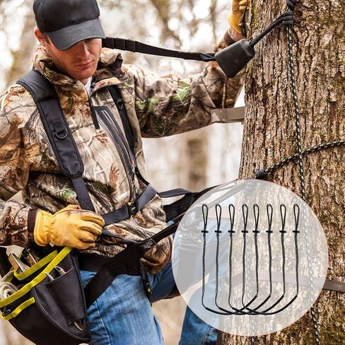 CDIYTOOL 4PCS Hunting Climbing Aider Daisy Chain Single/Double Step Aider Hand-Braided Portable Tree Climbing Rope Saddle Hunting Accessories in Kuwait